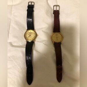 Raymond Weil Two 18k Gold Electroplated Vintage Watches